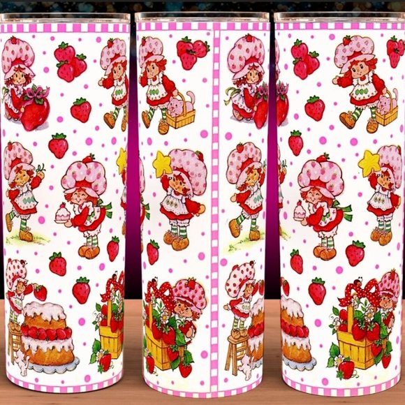 6 Tumblers - Strawberry Shortcake Vintage 80s Collage Tumbler 20oz